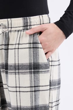 Pantalon de pyjama à carreaux en coton;${refinementColor}