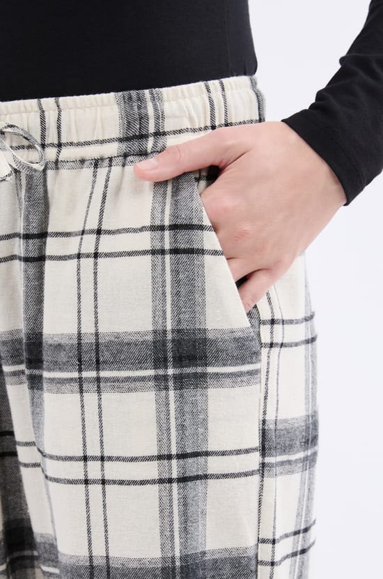 Pantalon de pyjama à carreaux en coton;${refinementColor}