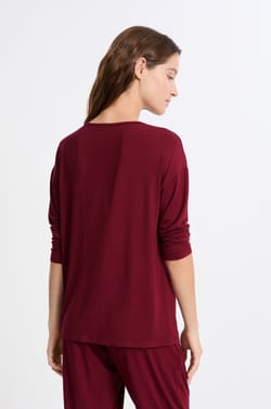 Camiseta de pijama de manga larga de modal;${refinementColor}