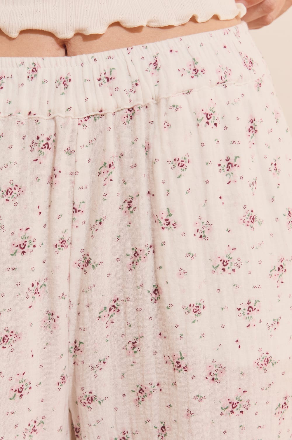 Pantalon de pyjama &agrave; motifs en coton;${refinementColor}