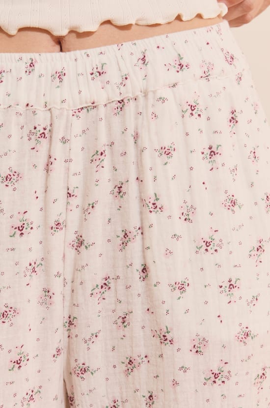Pantalon de pyjama &agrave; motifs en coton;${refinementColor}