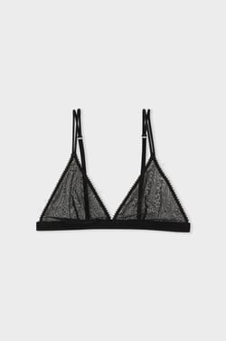 Soutien-gorge triangle sans armature en dentelle;${refinementColor}