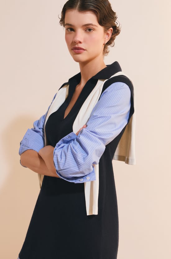 Robe courte avec laine;${refinementColor}