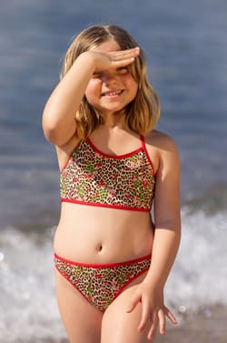 Maillot de bain 2 pi&egrave;ces &agrave; motifs vichy pour enfant;${refinementColor}