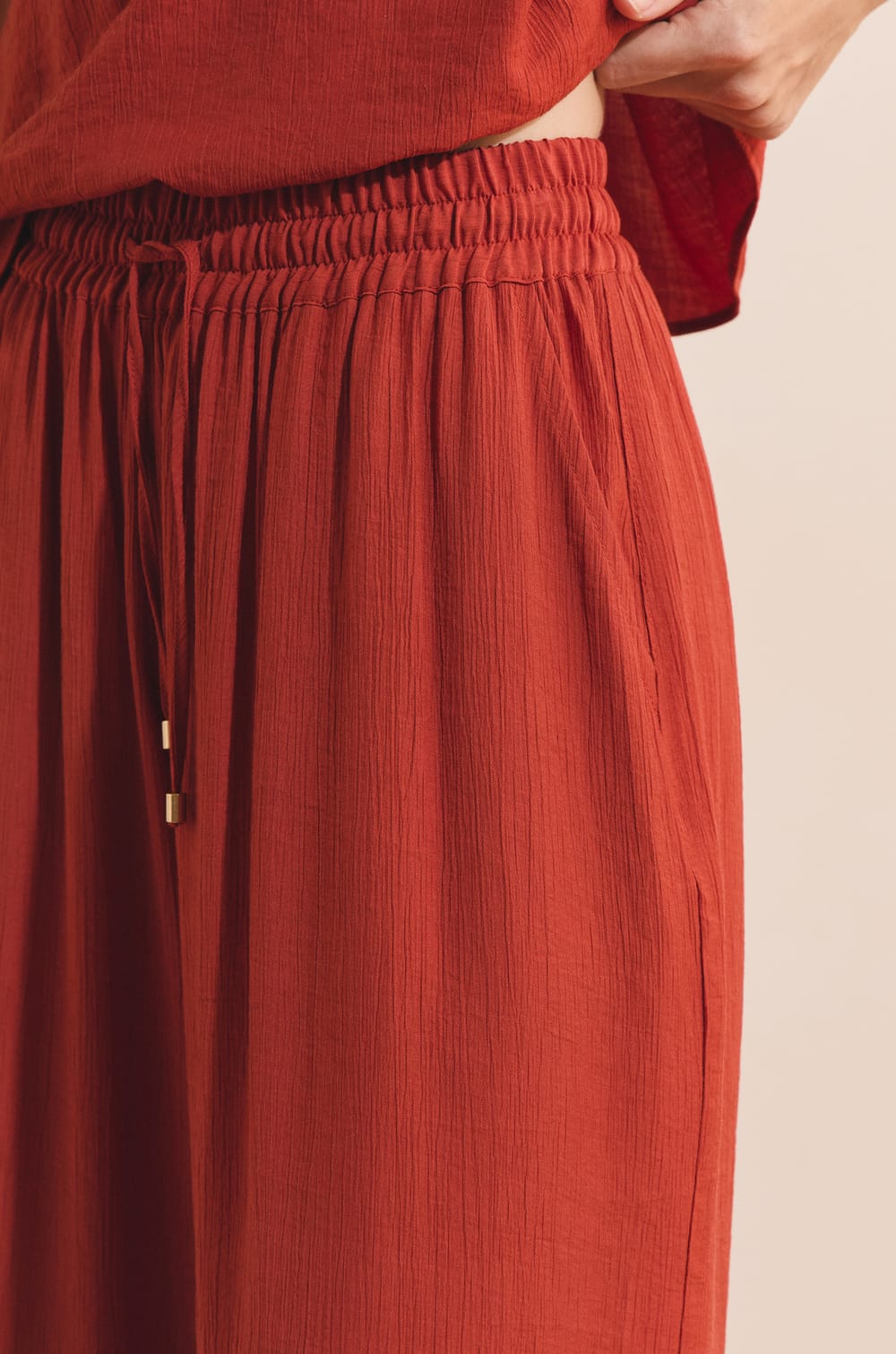 Pantalon de pyjama avec cordon;${refinementColor}