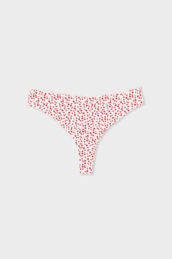 Tanga de microfibra sin costuras estampado;${refinementColor}