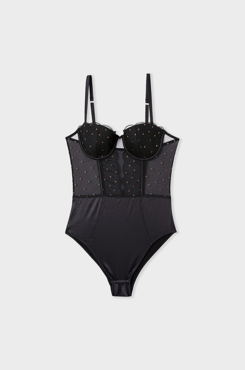 Underwired Embroidered Bodysuit;${refinementColor}