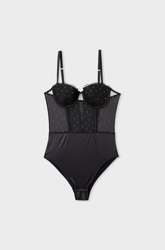 Underwired Embroidered Bodysuit;${refinementColor}