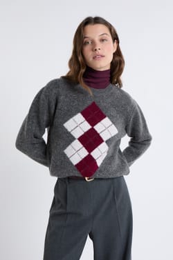 Pull col rond à motifs;${refinementColor}