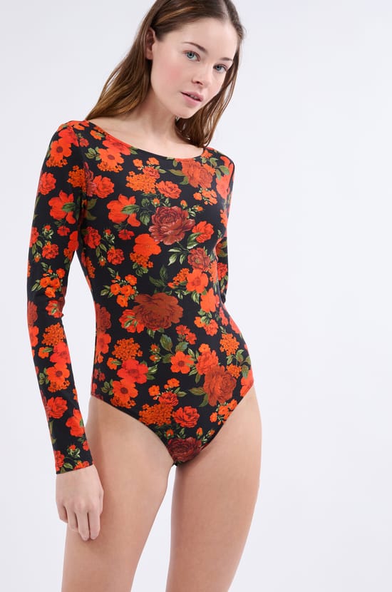 Body à motifs en coton;${refinementColor}