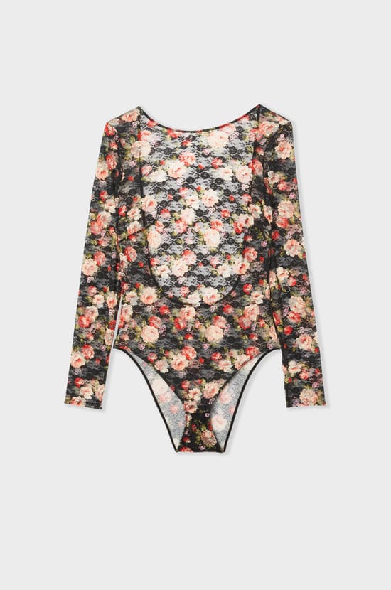 Body con estampados de encaje espalda descubierta;${refinementColor}