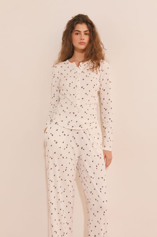 Pantalon de pyjama &agrave; motifs;${refinementColor}