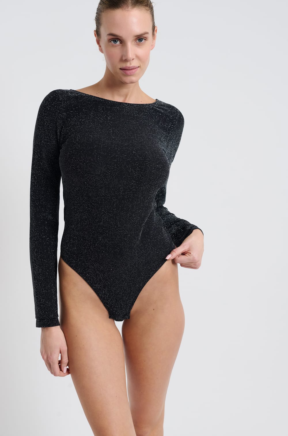 Iridescent organic cotton bodysuit;${refinementColor}