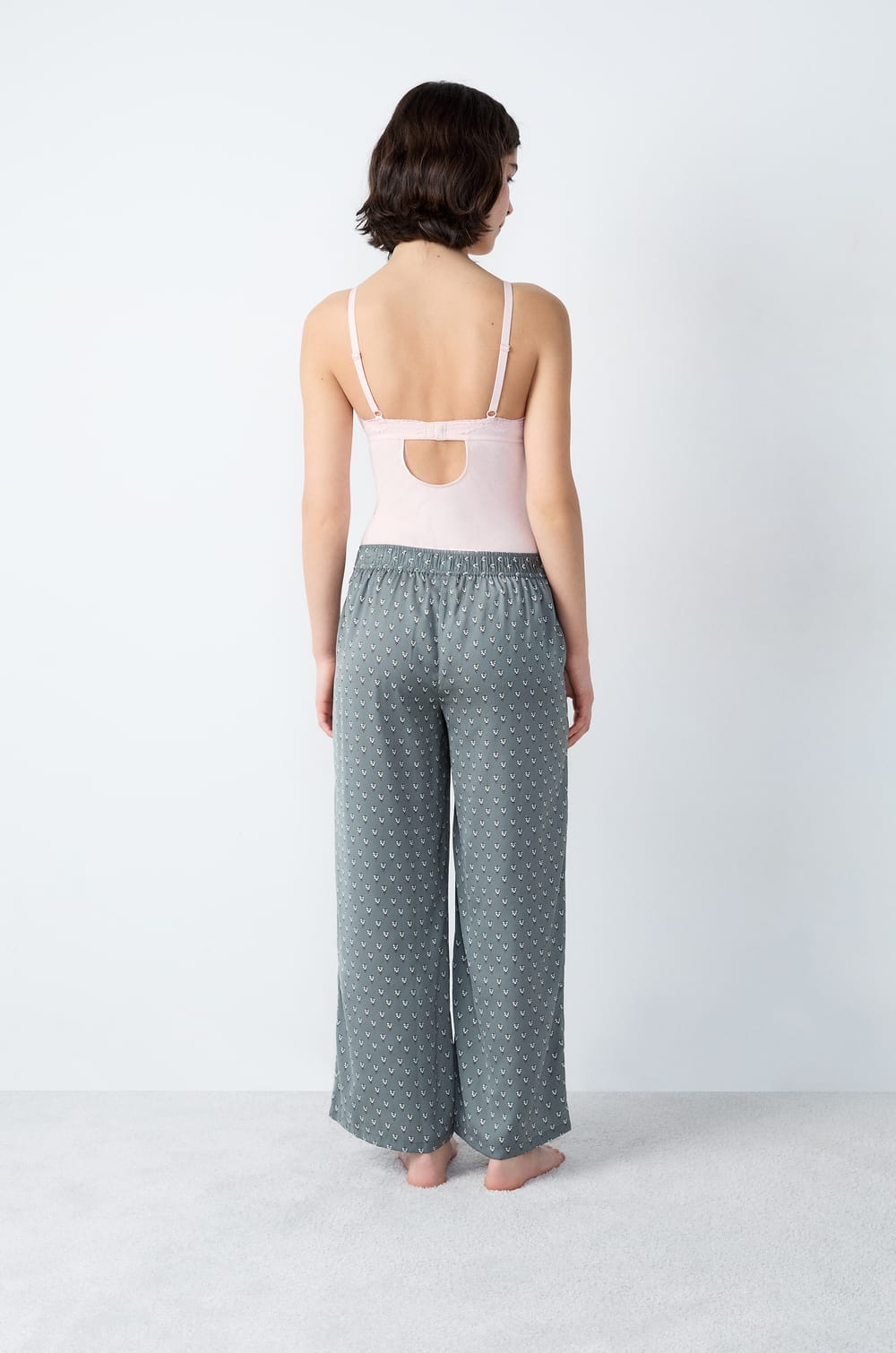 Printed Pajama Pants;${refinementColor}