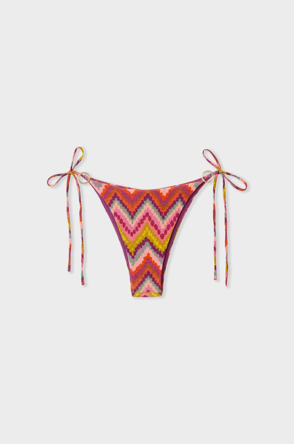 Bikini brésilien à nouer bas de maillot à motifs;${refinementColor}
