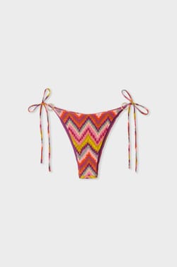Bikini brésilien à nouer bas de maillot à motifs;${refinementColor}