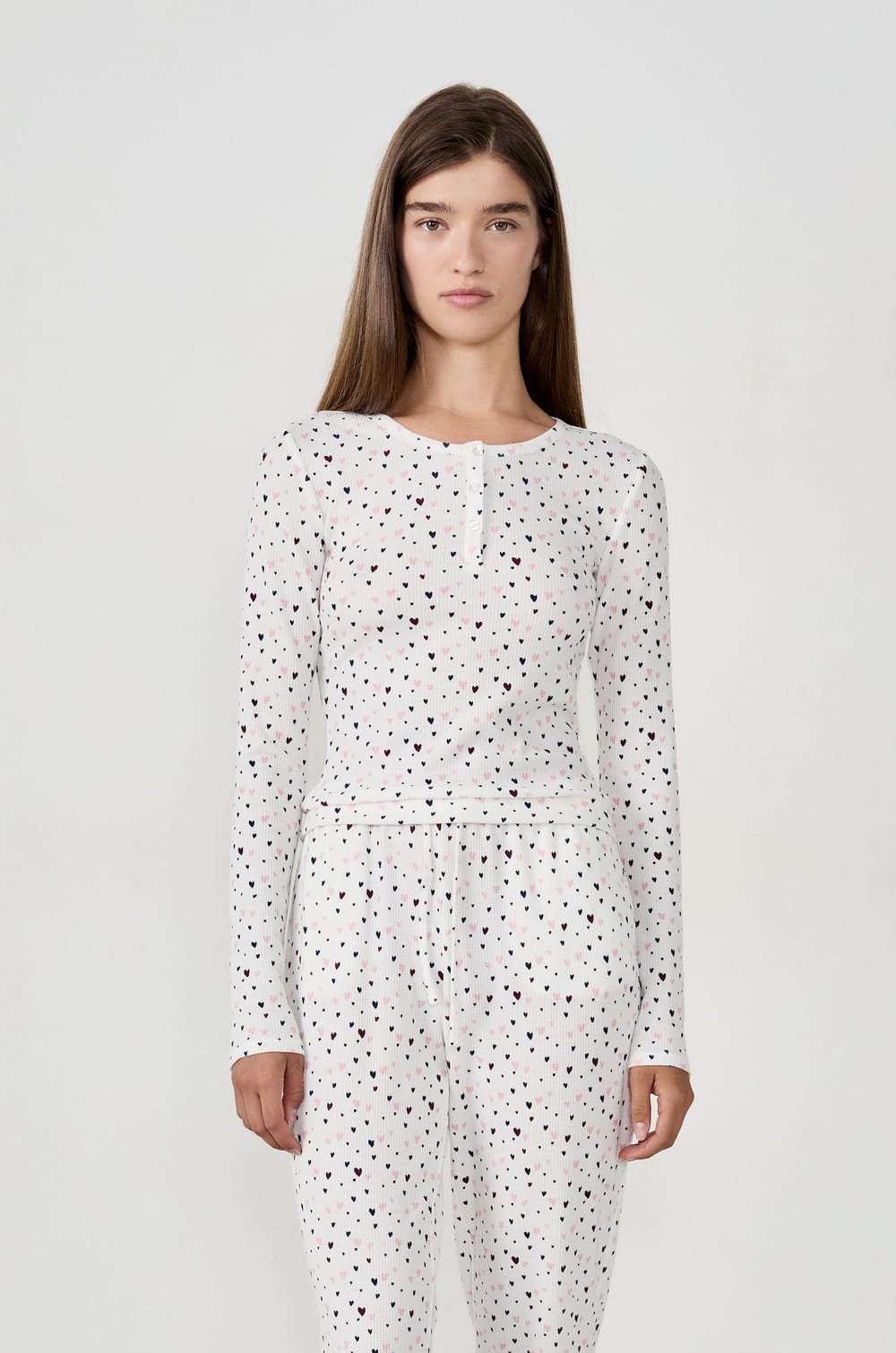 T-shirt de pyjama imprim&eacute; c&oelig;urs;${refinementColor}