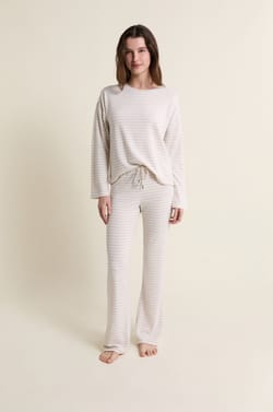 Sweatshirt de pyjama &agrave; rayures;${refinementColor}