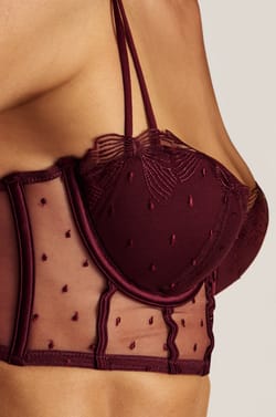 Soutien-gorge bustier coques fines en broderie;${refinementColor}