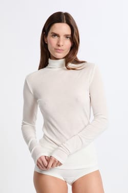 T-shirt thermique col roulé avec laine;${refinementColor}
