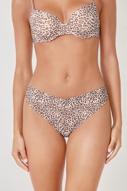 Printed microfibre thong;${refinementColor}
