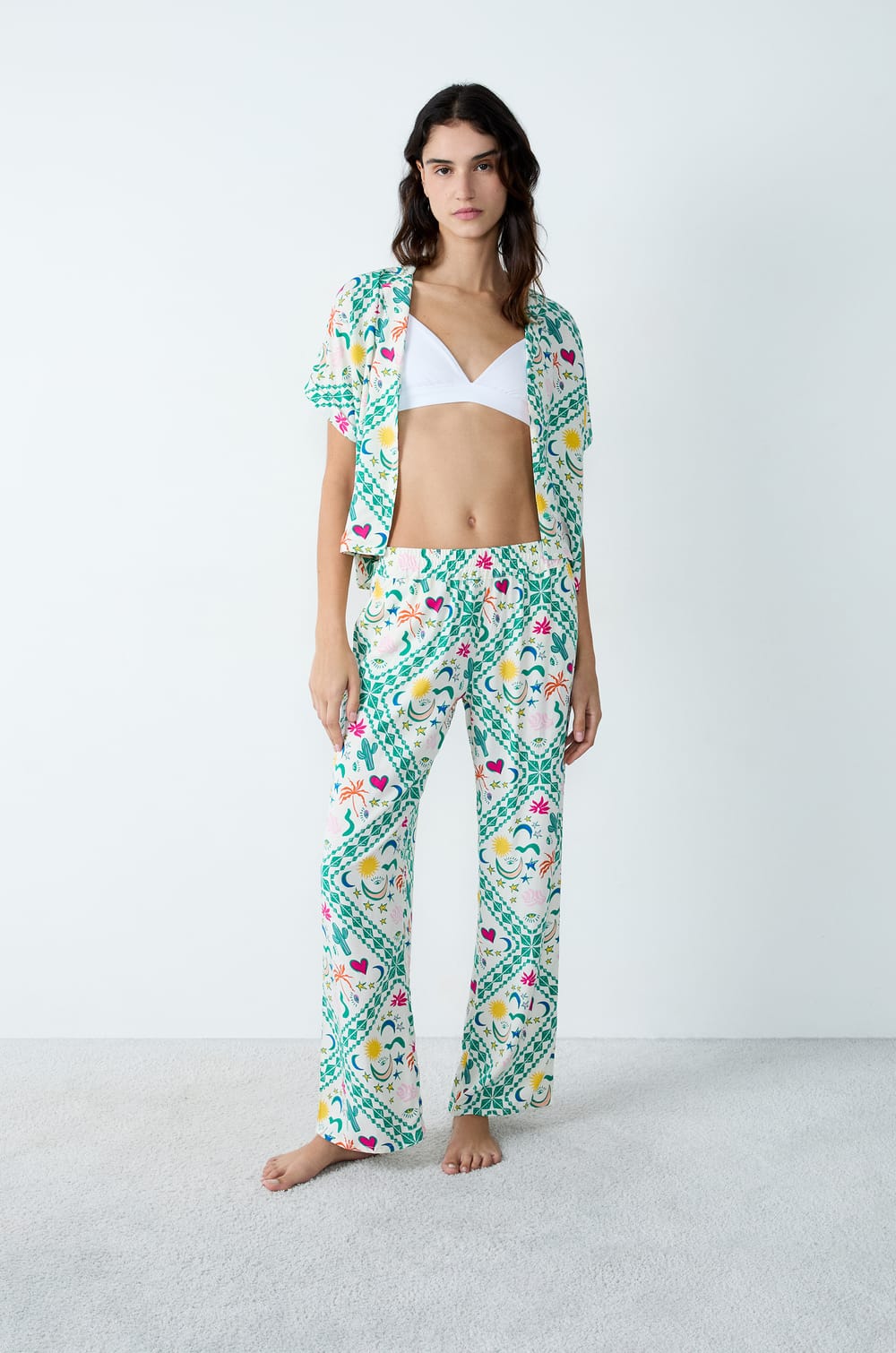 Pyžamové kalhoty s potiskem;${refinementColor}