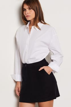 Short ribbed skirt;${refinementColor}