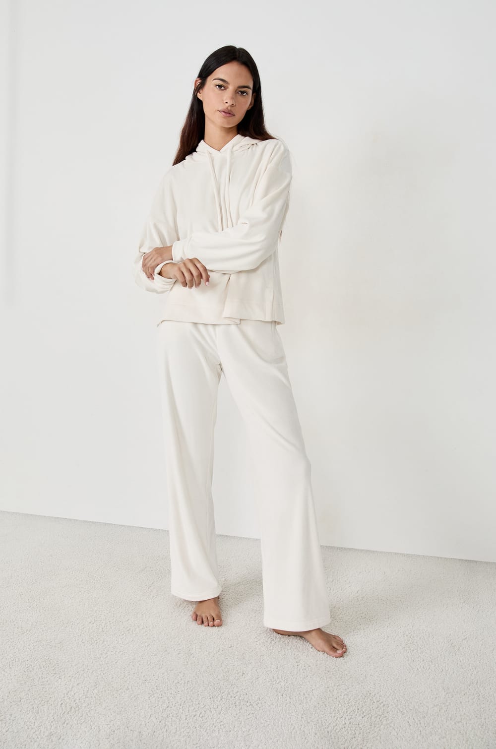 Pantalon de pyjama effet velours;${refinementColor}