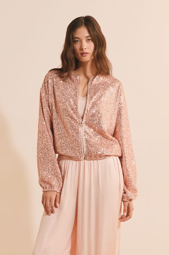 Veste &agrave; sequins;${refinementColor}