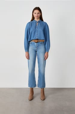 Chemise avec noeud en coton;${refinementColor}