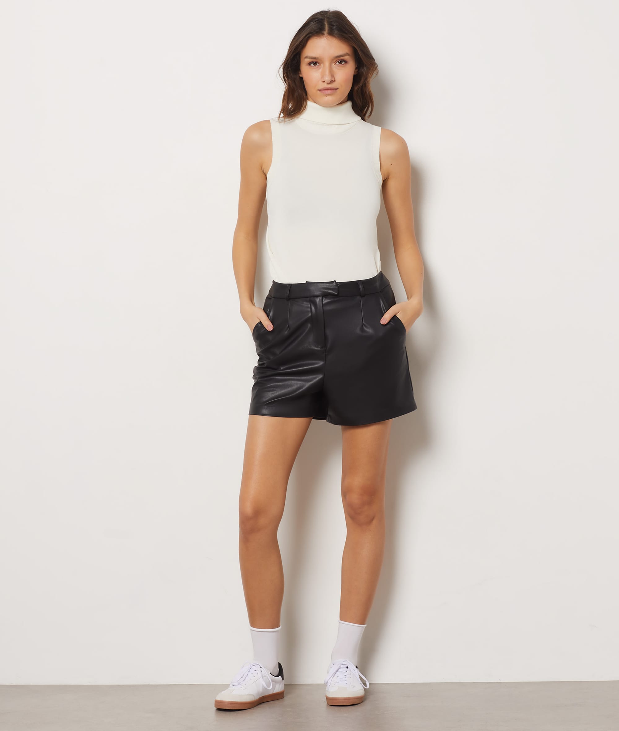 Pull Col Roulé Sans Manches H&M - Taille S, Couleur Beige écru - Occasion Très Bon état