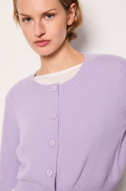 Short Buttoned Cardigan;${refinementColor}