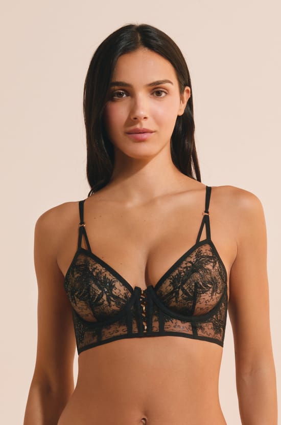 Soutien-gorge bustier en dentelle;${refinementColor}