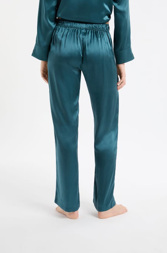 Pantalon de pyjama en soie;${refinementColor}