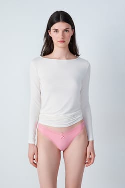 Tanga V-shape de microfibra y encaje;${refinementColor}