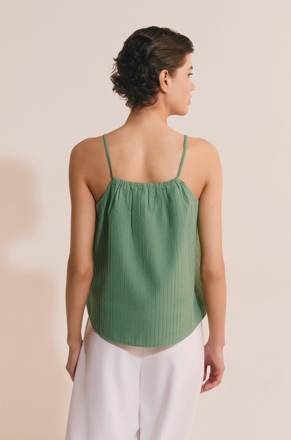 Top &agrave; bretelles en coton;${refinementColor}