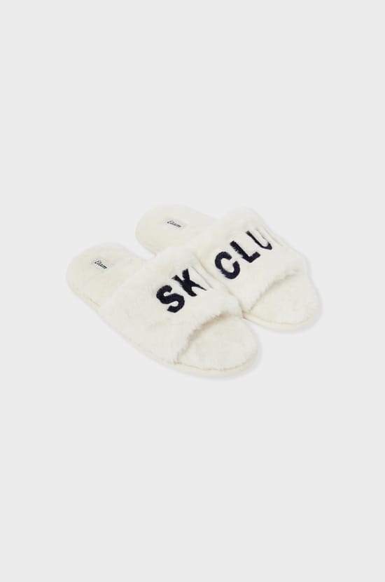 Chaussons tongs en fausse fourrure;${refinementColor}