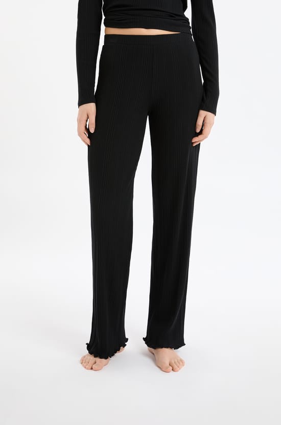 Ribbed Knit Pyjama Trousers Richelieu;${refinementColor}