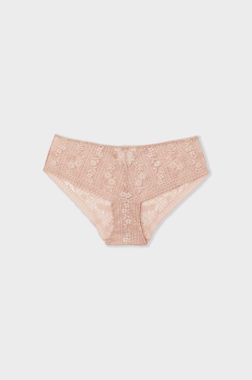 Panty tipo culotte de encaje con dise&ntilde;o floral;${refinementColor}