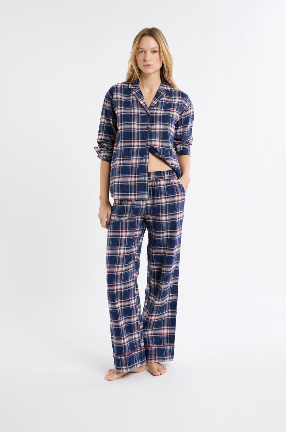 Pyjama Hose mit Karomuster aus Baumwolle;${refinementColor}