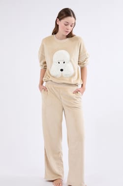 Velvet Effect Pyjama Trousers;${refinementColor}