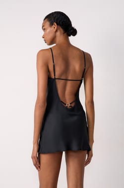 Satin Nightdress with Lace Details and Heart Jewel;${refinementColor}