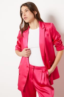 Satin Blazer Jacket;${refinementColor}