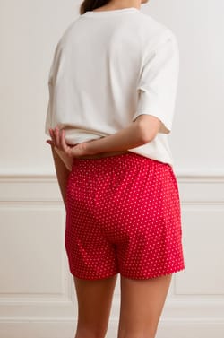 Pyjamashort met stippen van katoen;${refinementColor}