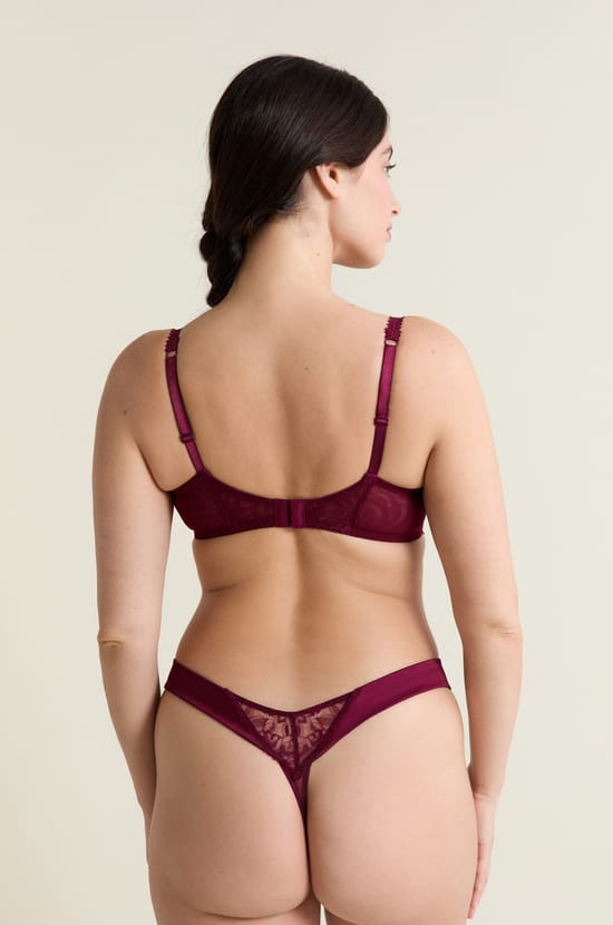 Balconette Bra in Tulle and Satin;${refinementColor}