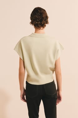 Pull manches courtes avec col polo;${refinementColor}