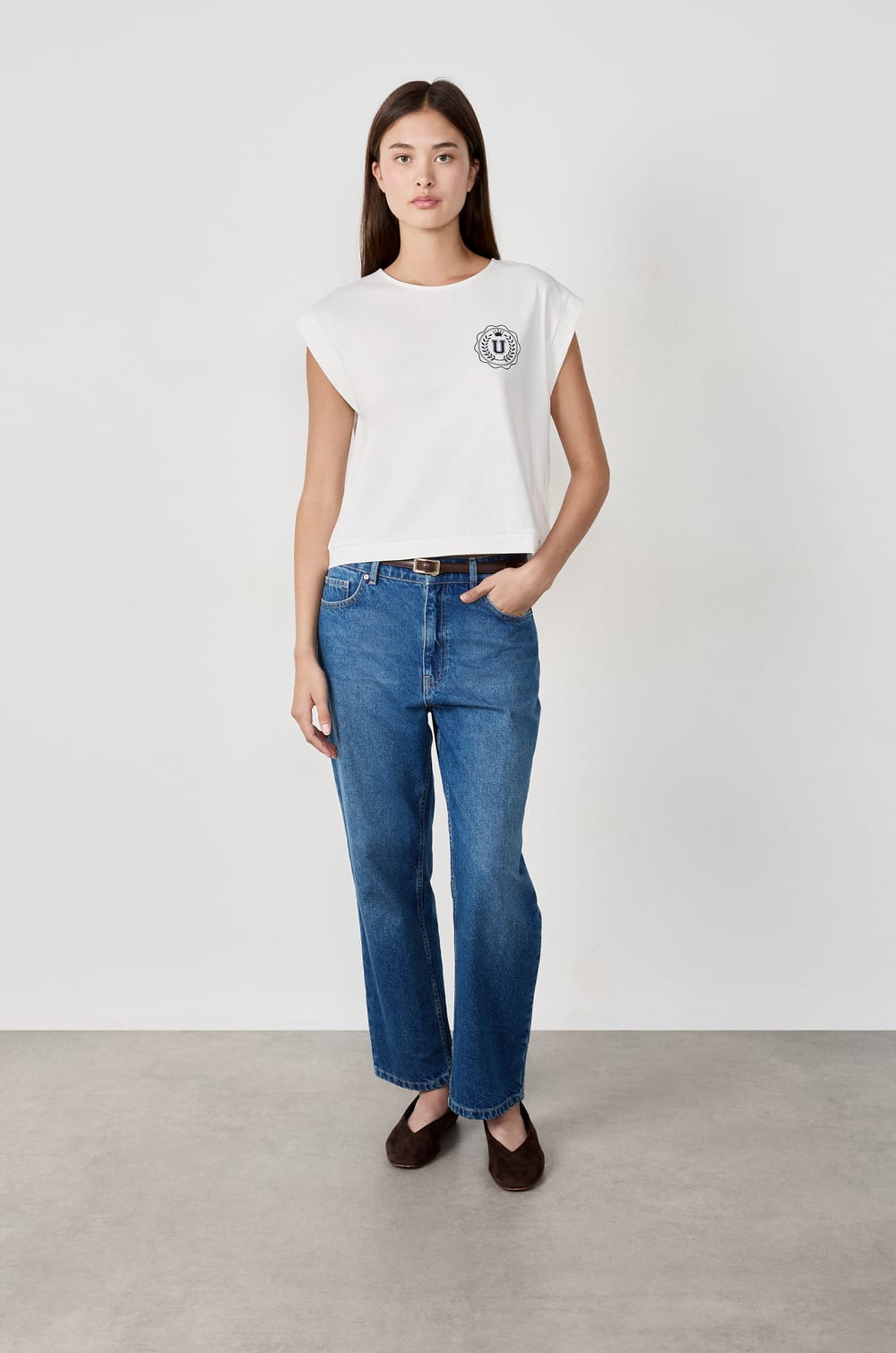 Cotton T-shirt with print;${refinementColor}