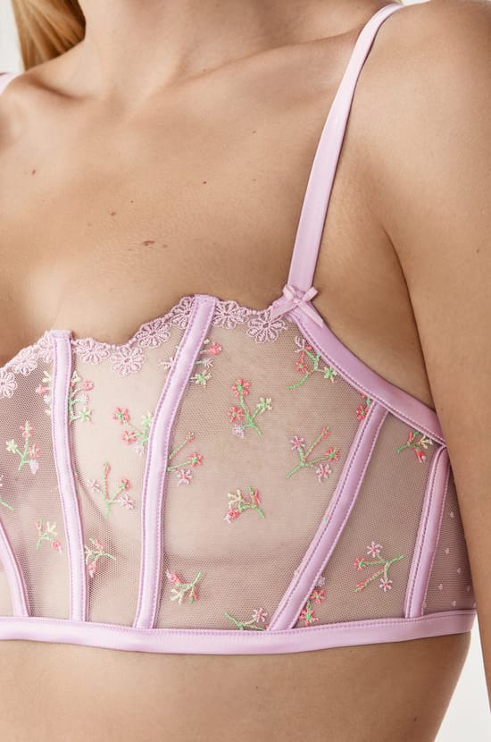 Strapless Bra with Embroidery;${refinementColor}