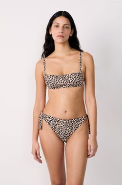 Leopard print Brazilian tie-side bikini bottom;${refinementColor}
