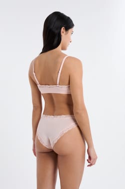Brassi&egrave;re en microfibre et dentelle;${refinementColor}
